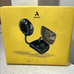 Andis Bonnet Hair Dryer - Black on Yellow Box